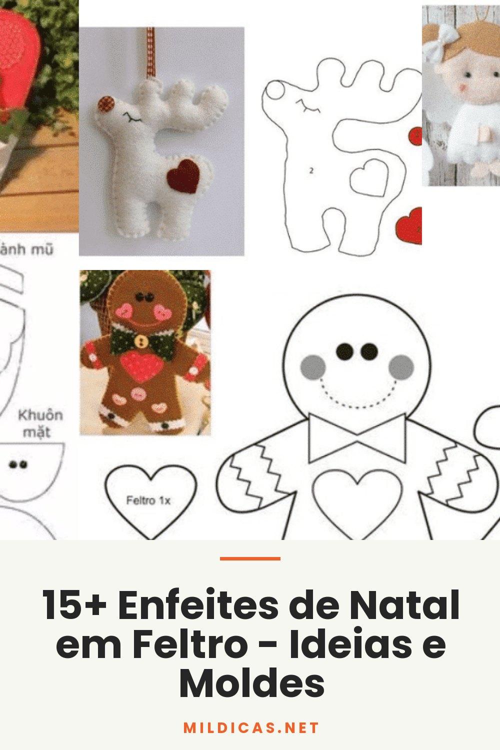 15+ Enfeites de Natal em Feltro - Ideias e Moldes