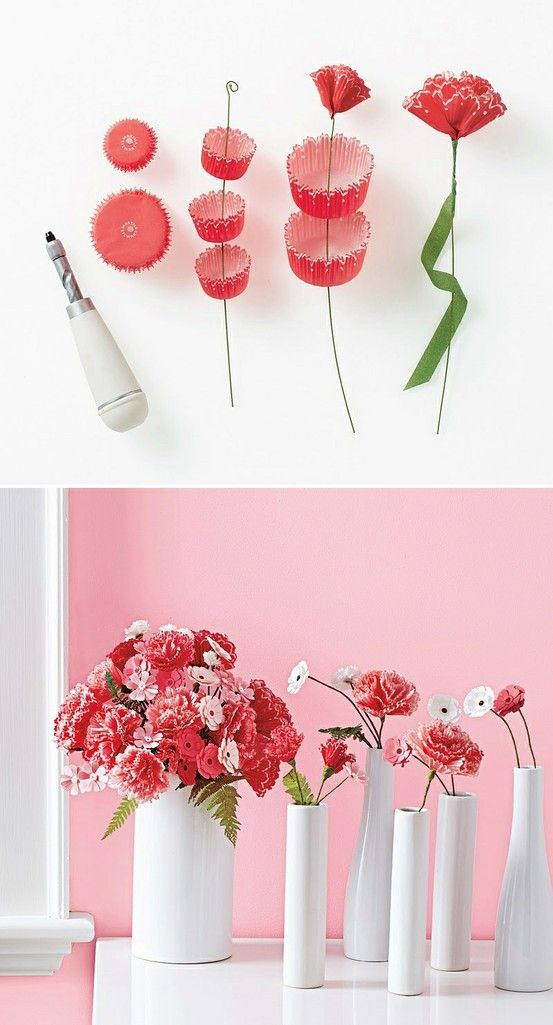 Ideias flores com forminhas de doce