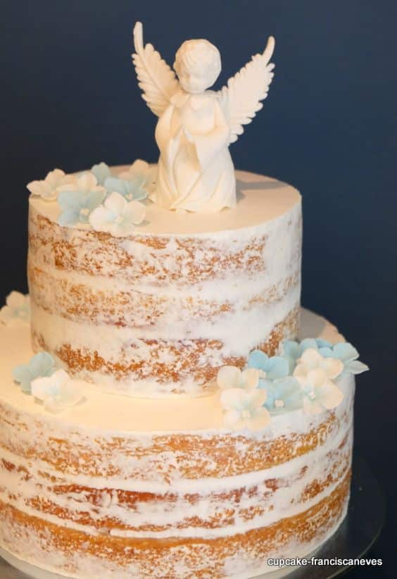 bolo de batizado naked cake