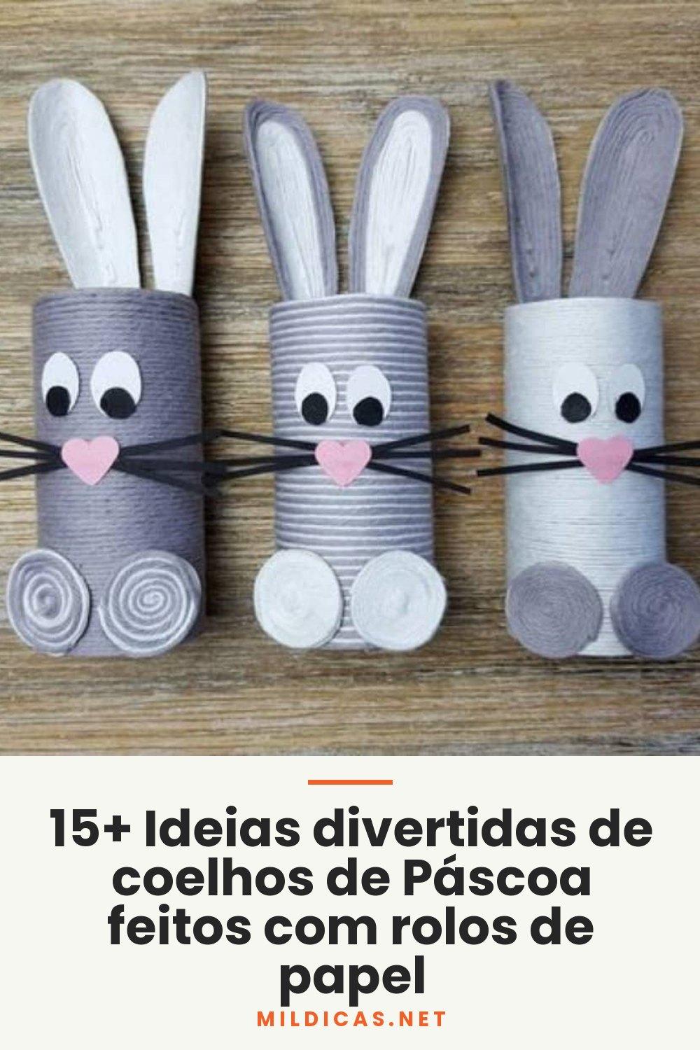 15+ Ideias divertidas de coelhos de Páscoa feitos com rolos de papel