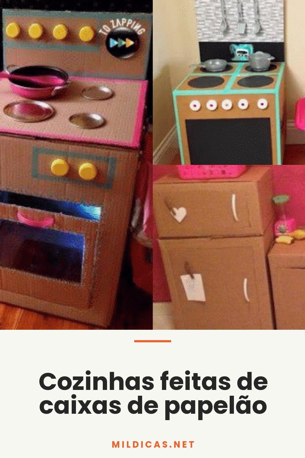 Cozinhas feitas de caixas de papelão