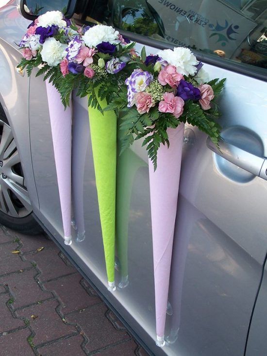 decoracao carro noivos bouquet