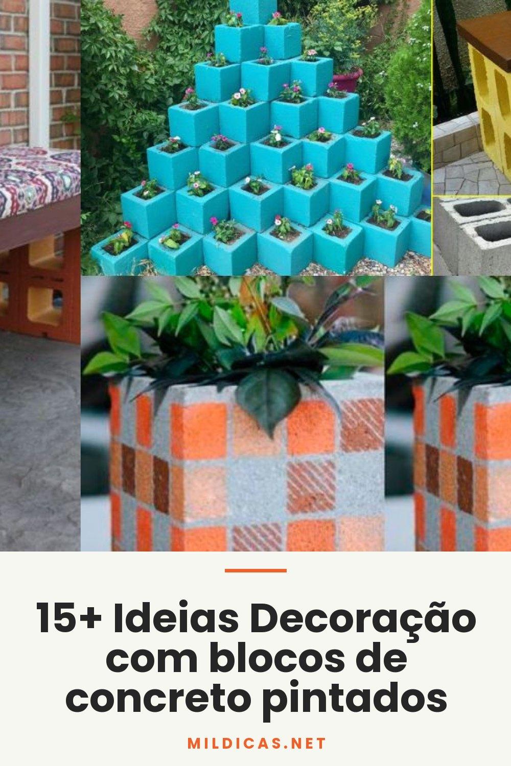 15+ Ideias Decoração com blocos de concreto pintados