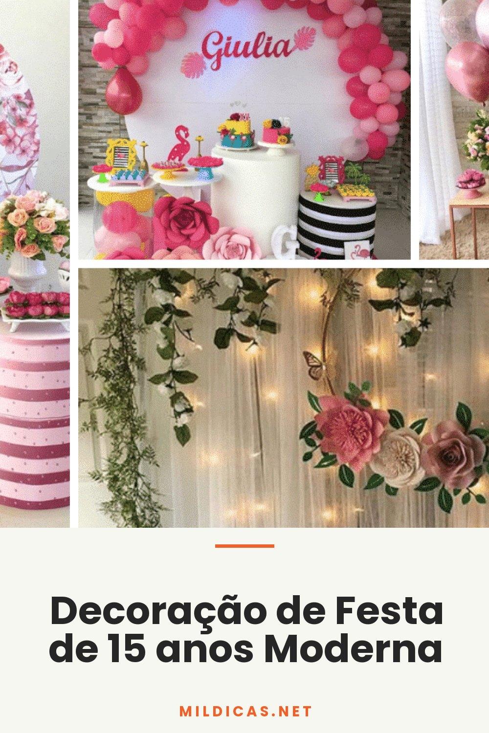 Decoração de Festa de 15 anos Moderna