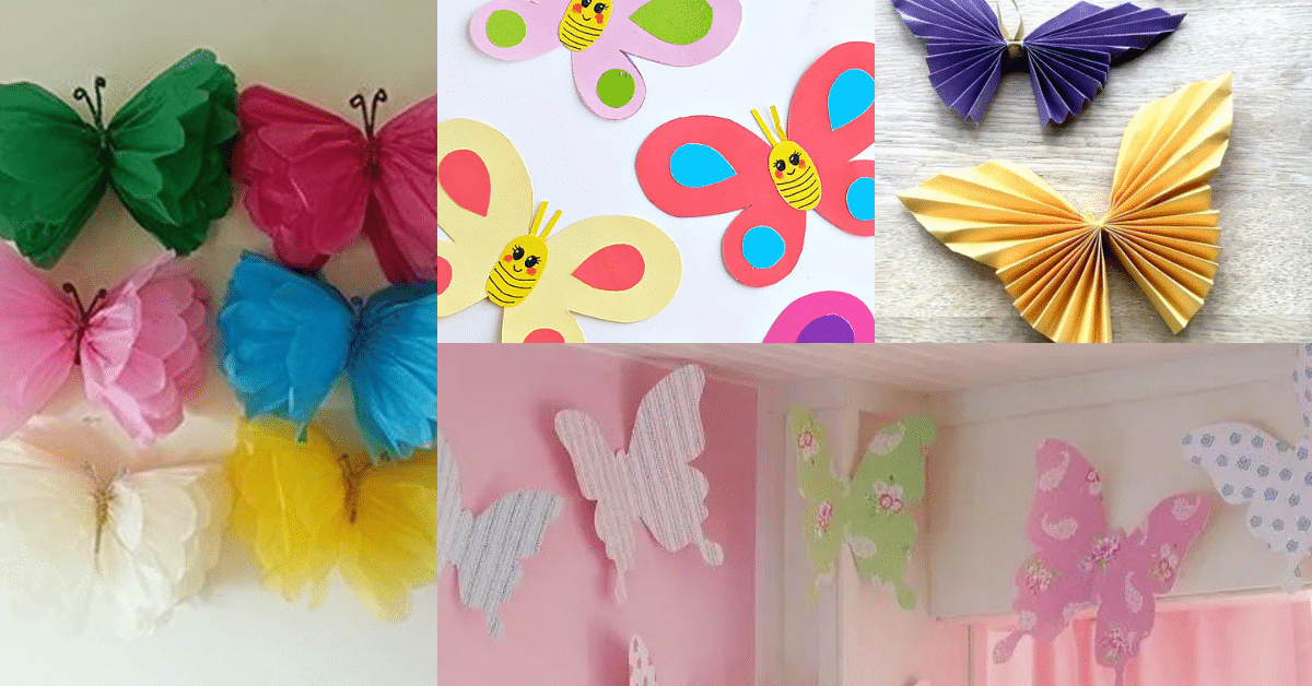 decoracao de festas com borboletas de papel