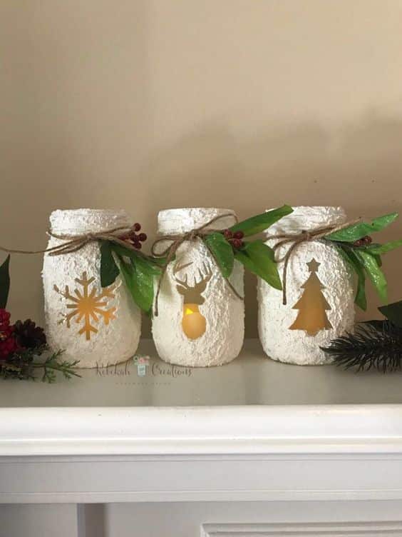 decoracao de natal com pote de vidro 12