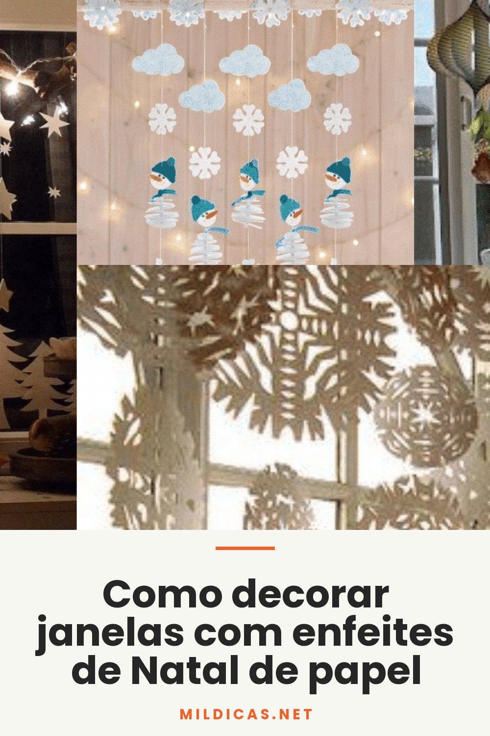 Como decorar janelas com enfeites de Natal de papel