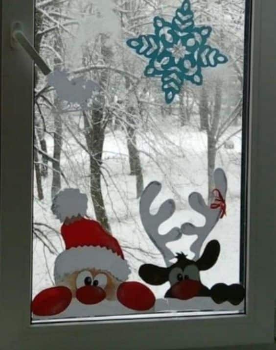 decorar janelas com enfeites de natal de papel 5