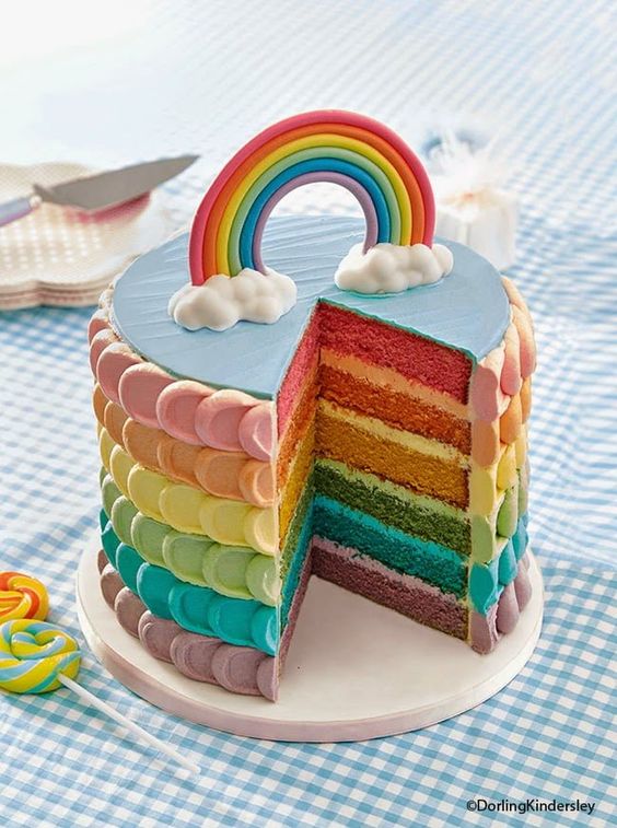 festa arco iris bolo 1