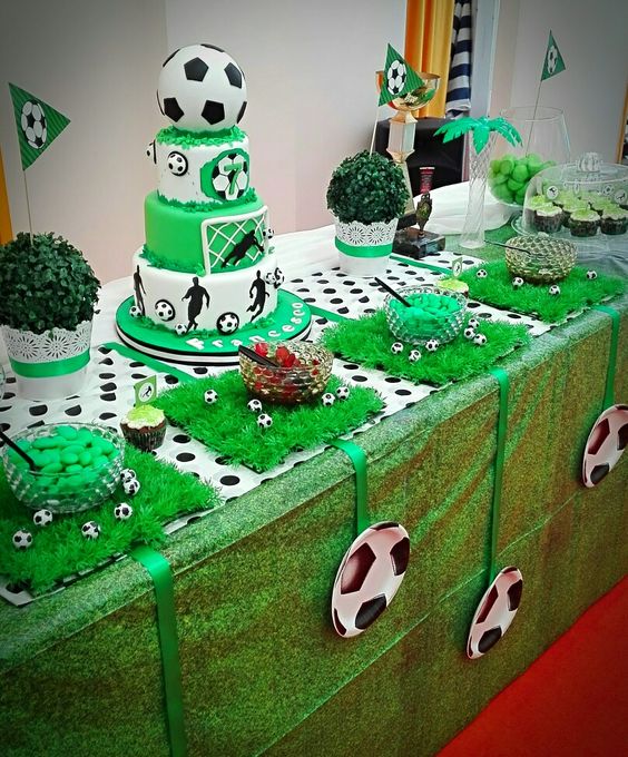 festa futebol bolo mesa