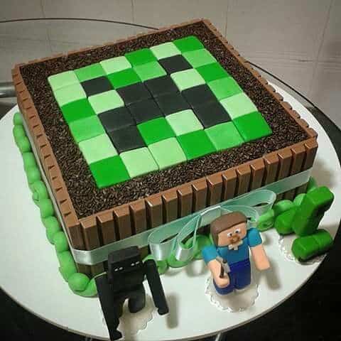 festa minecraft bolo 6