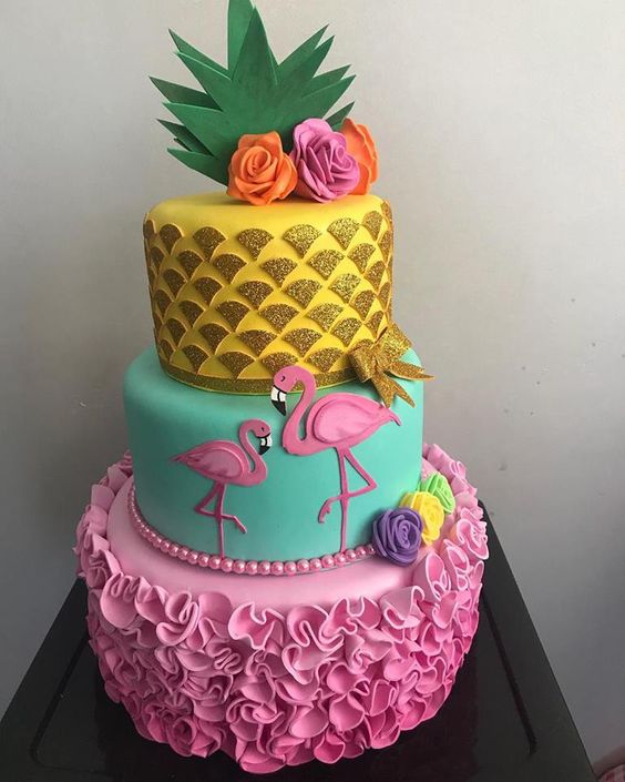 festa tropical bolo decorado