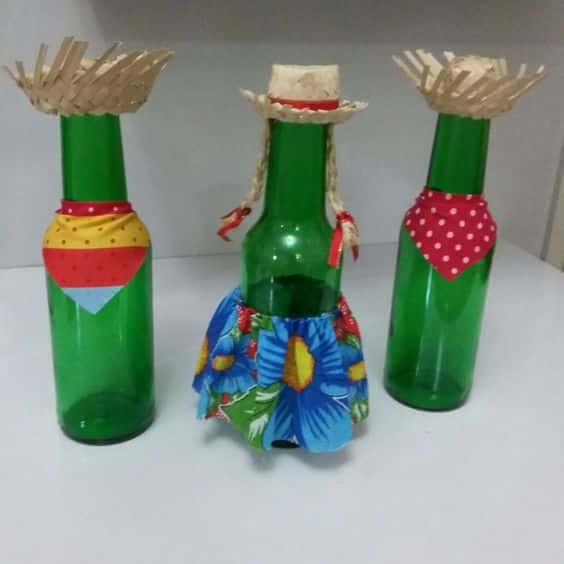 garrafas decoradas festa junina