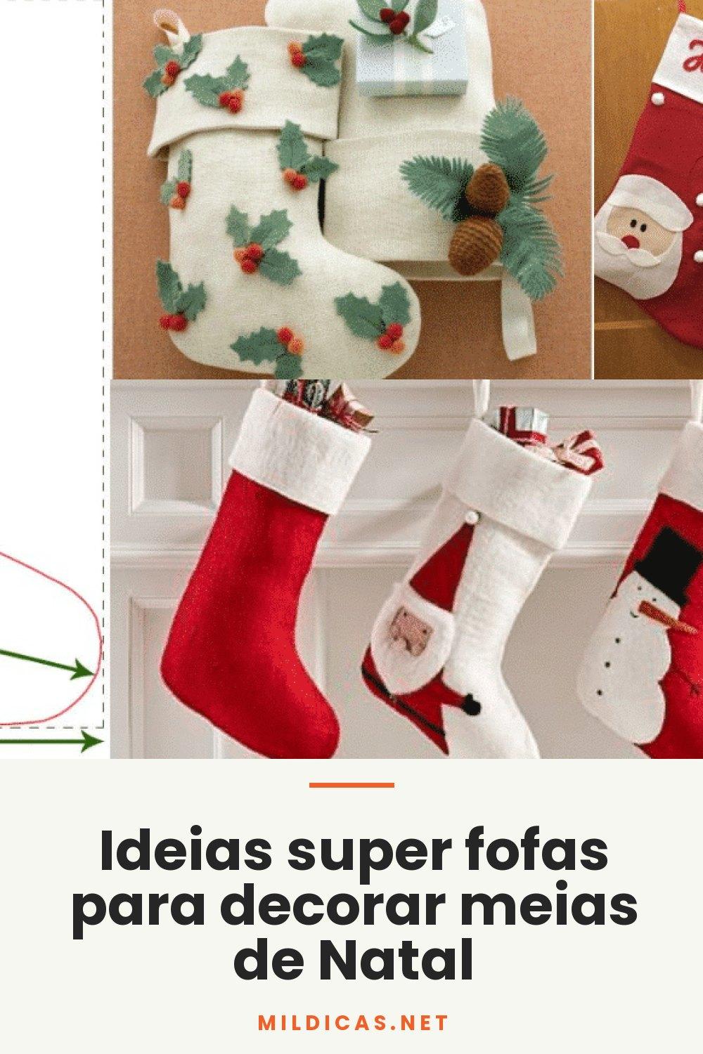 Ideias super fofas para decorar meias de Natal