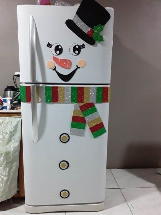 ideias para decorar a porta da geladeira para o natal