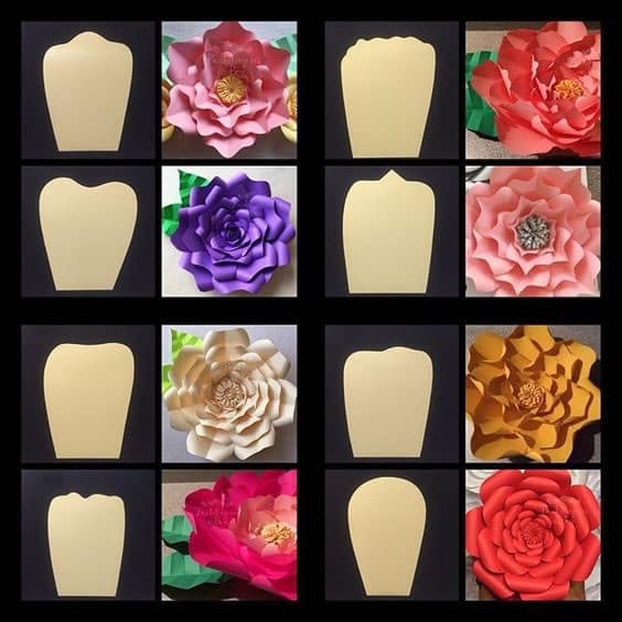 moldes simples de flores de papel 12