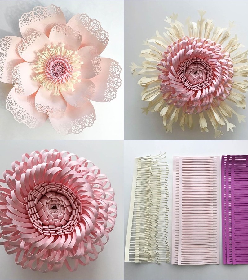 moldes simples de flores de papel 14