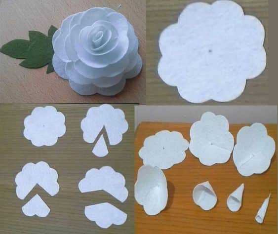 moldes simples de flores de papel 3