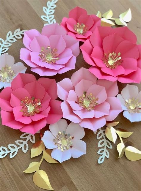 moldes simples de flores de papel 5