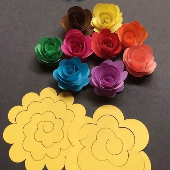 moldes simples de flores de papel 7