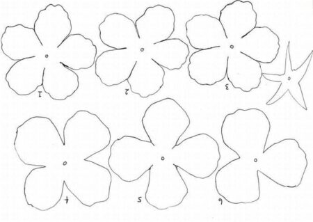 moldes simples de flores de papel 9