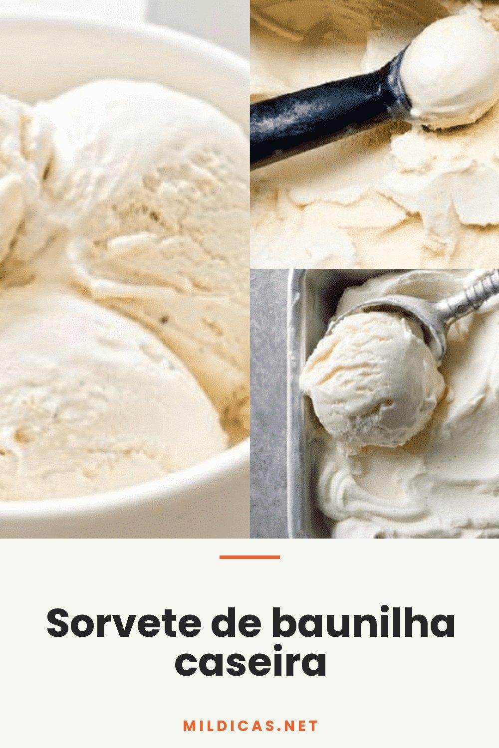 Sorvete de baunilha caseira