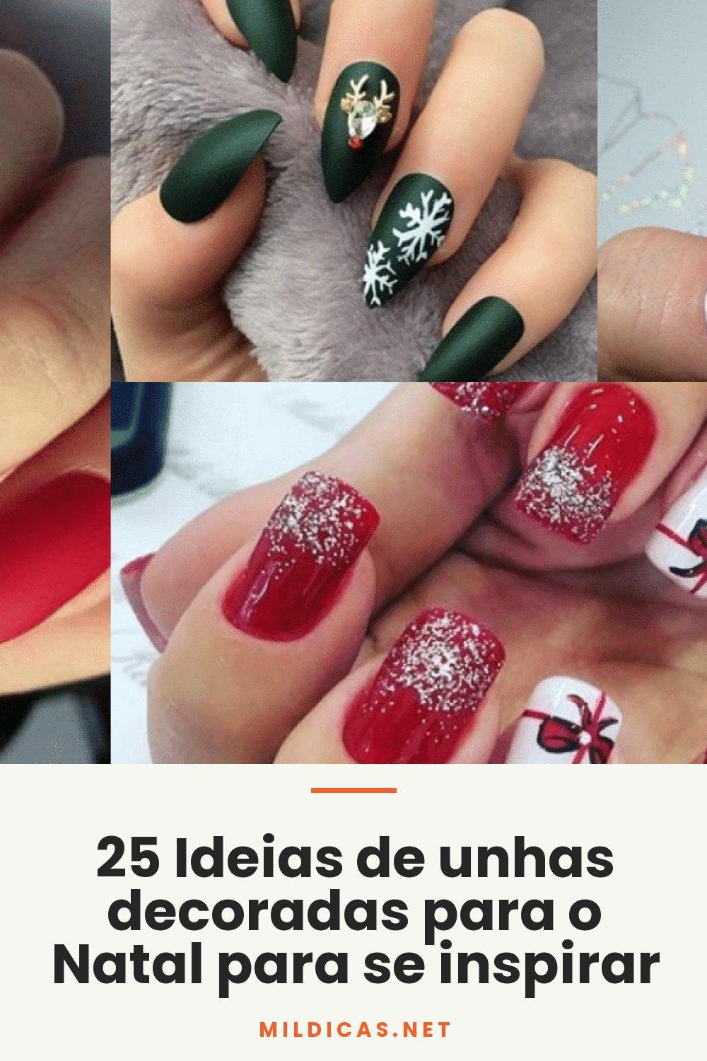 25 Ideias de unhas decoradas para o Natal para se inspirar